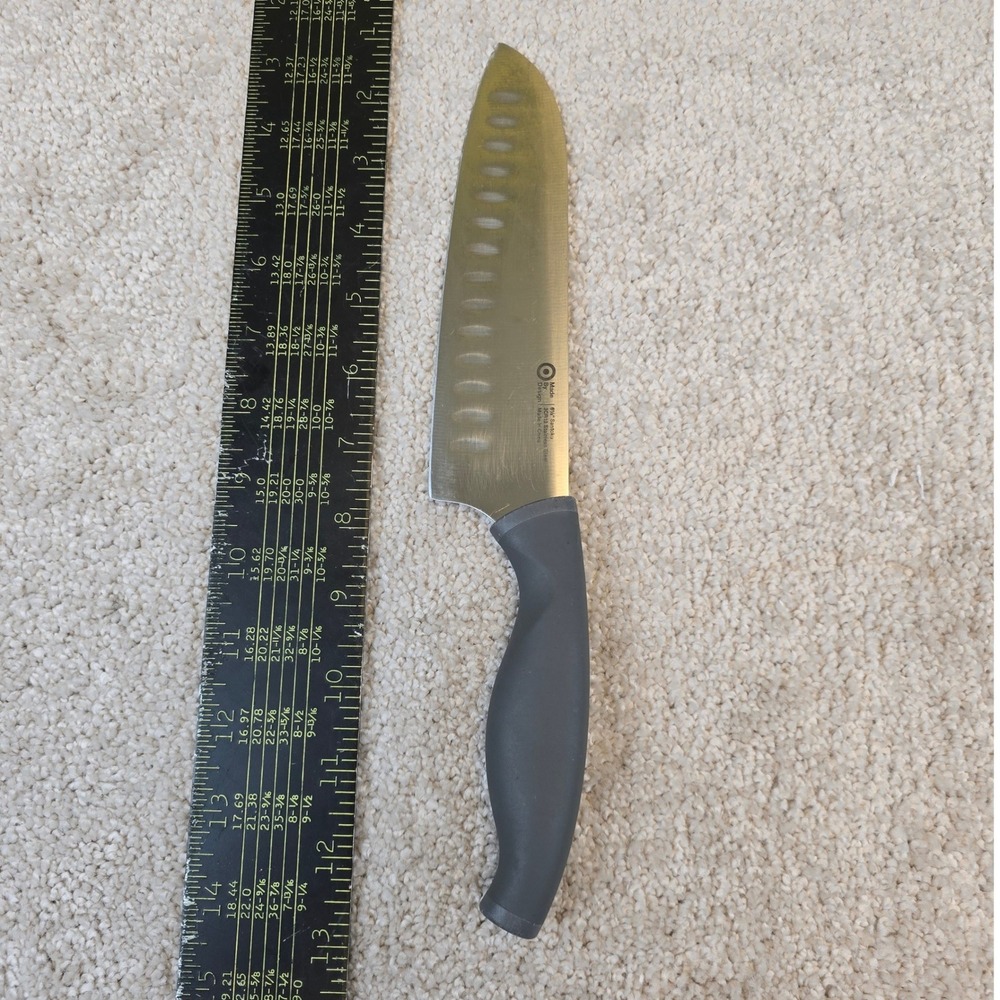 Target Santoku Knife Silver Stainless Steel 7 Inch Blade Gray Handle